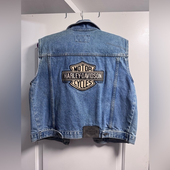 90’s Harley Davidson Jean Vest - Picture 1 of 4